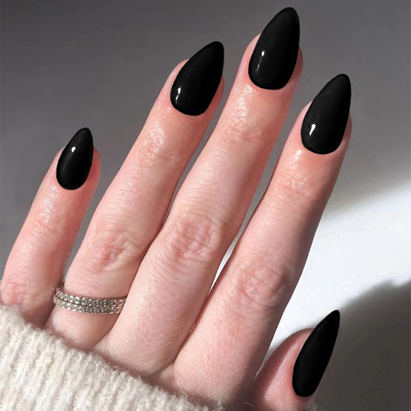 Press On Nail Set - 24개 솔리드 컬러 인조 손톱 세트