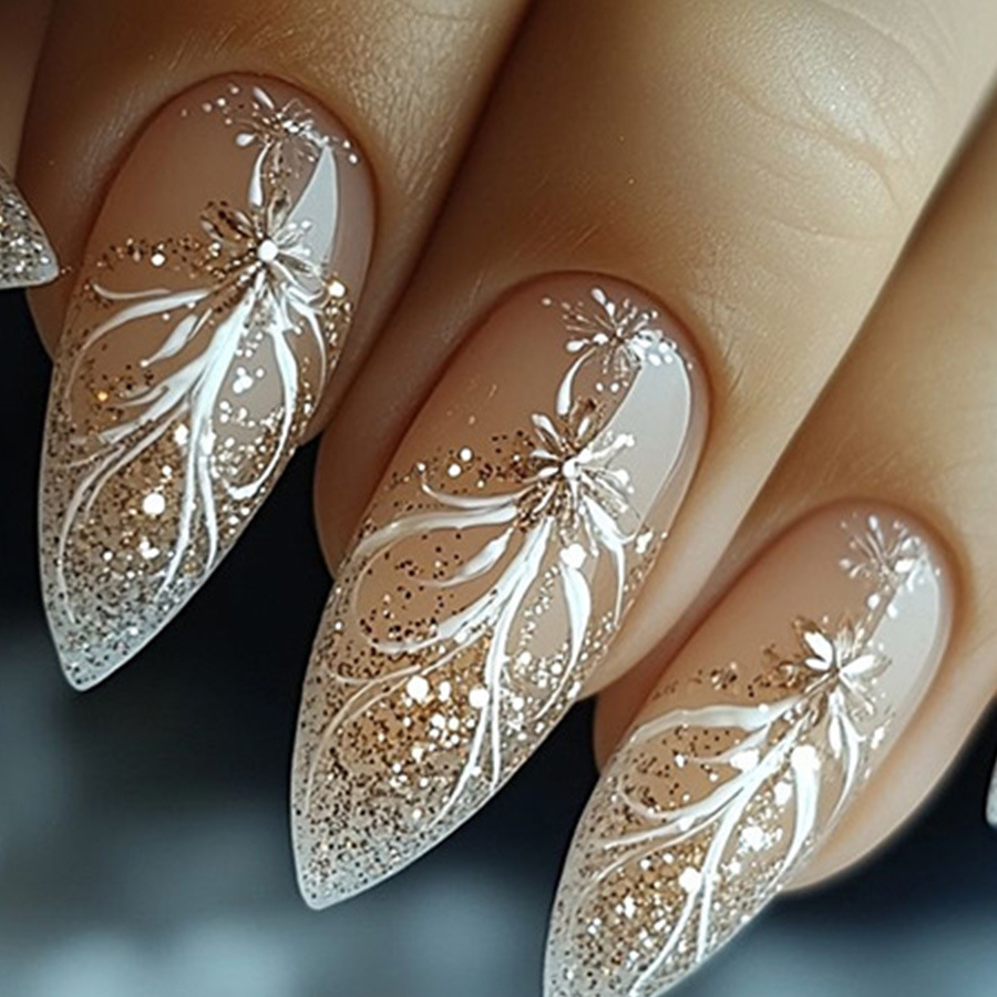 Press On Nail Set - 24 개/대 여성용 짧은 중간 가짜