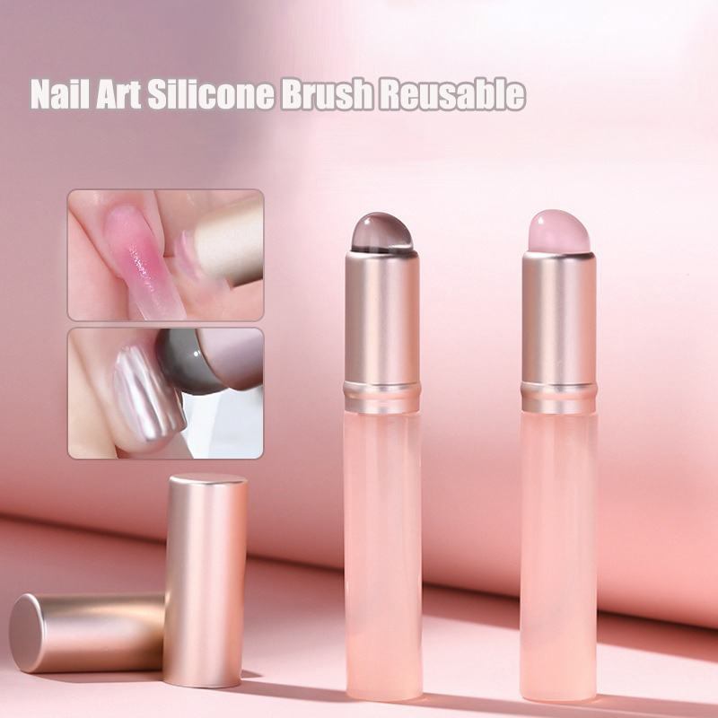 Nail Art Pink Soft - 젤리 핑크 네일 아트 실리콘 브러시
