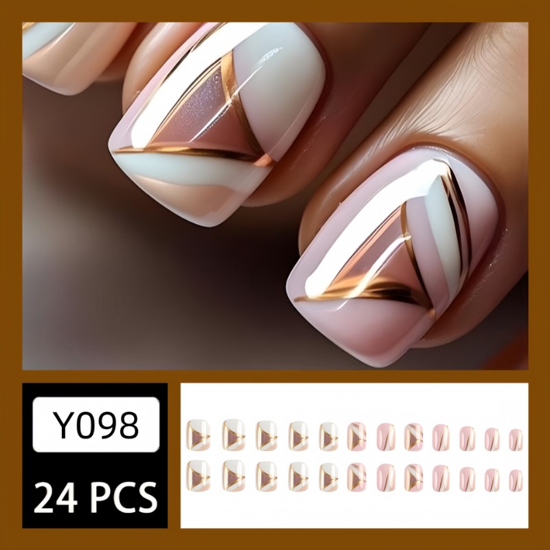 24 개/대 귀여운 달콤한 짧은 사각형 패션 착용 네일 - Press On Nail Set 리뷰 및 가격