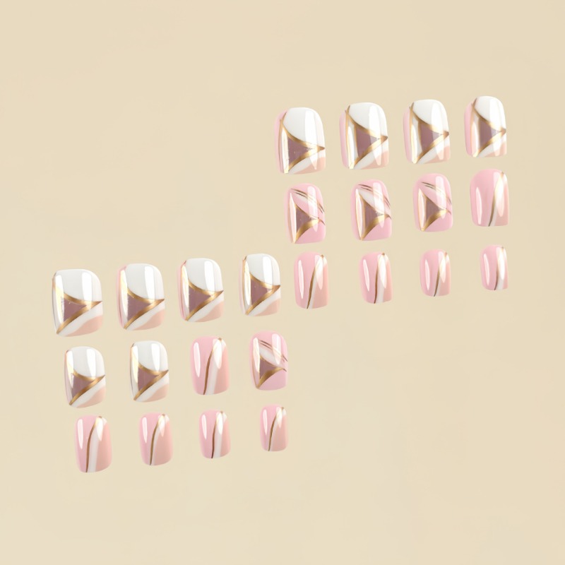24 개/대 귀여운 달콤한 짧은 사각형 패션 착용 네일 - Press On Nail Set 리뷰 및 가격
