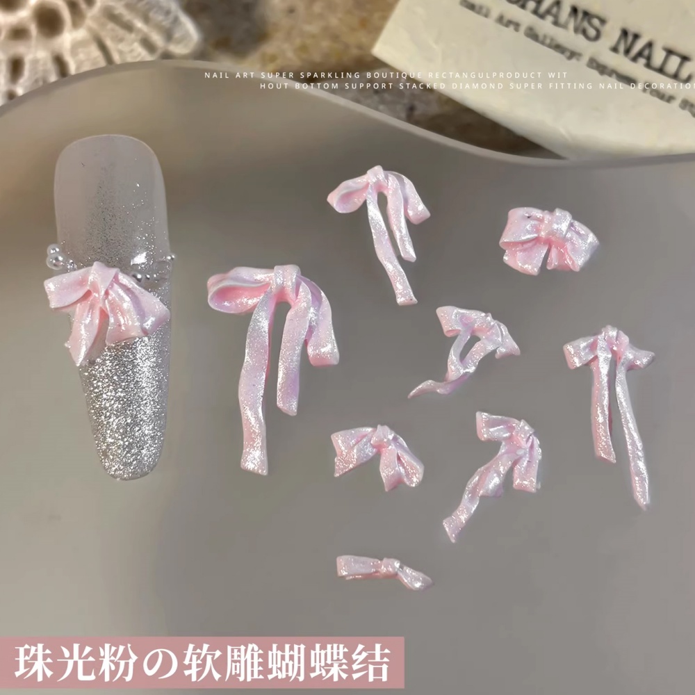 50개 핑크 3D 소프트 카빙 리본 매듭 네일 아트 참 - Nail Art Pink Soft 리뷰 및 가격