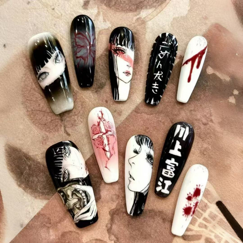 카와카미 토미에 매니큐어 스위트 쿨 스타일 가짜 손톱  - Press On Nail Set 리뷰 및 가격
