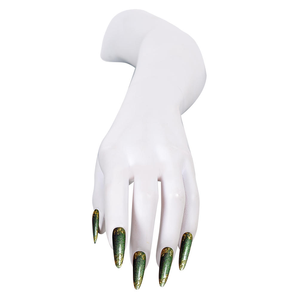반짝이는 금색 악센트가 있는 녹색 프레스온 네일 가짜  - Press On Nail Set 리뷰 및 가격