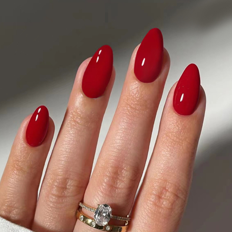 24개 솔리드 컬러 인조 손톱 세트 착용 가능한 레드  - Press On Nail Set 리뷰 및 가격