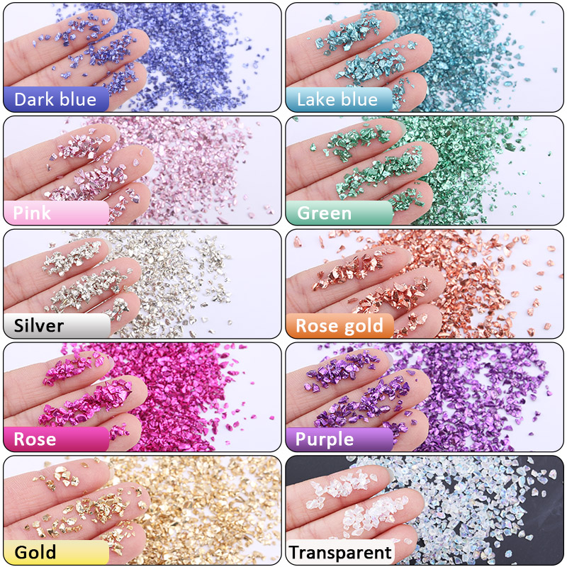 에폭시 수지 다채로운 금속 사암 네일 아트 자갈 충전  - Nail Art Natural 리뷰 및 가격