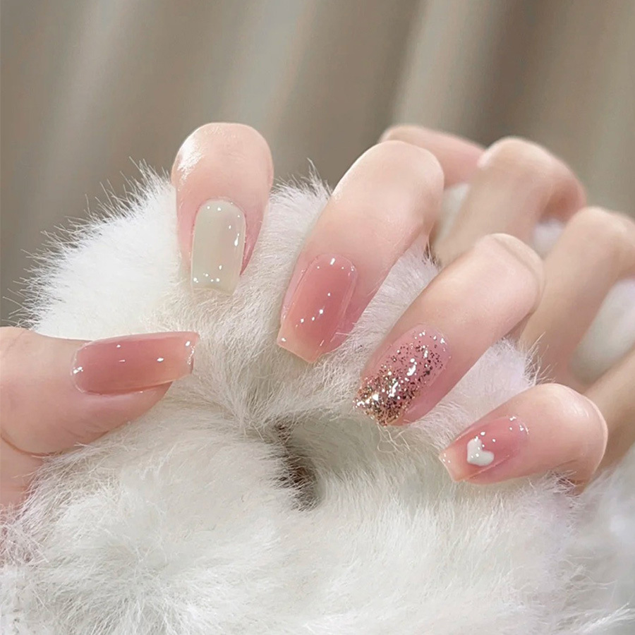 24 개/대 여성용 짧은 중간 가짜 손톱 소녀 그라디언 - Press On Nail Set 리뷰 및 가격