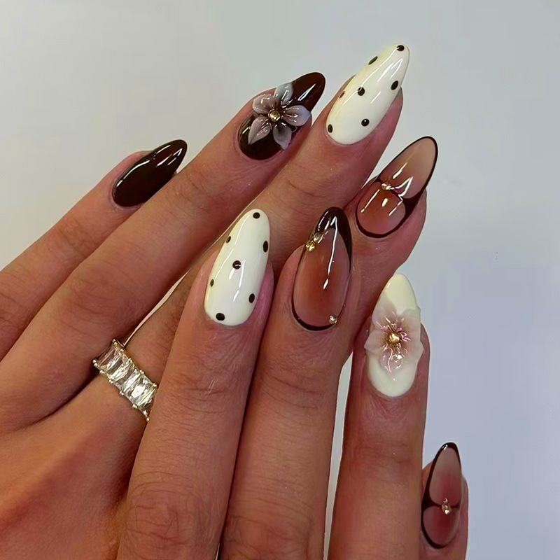 24개입 완성형 아몬드 프레스온 네일 아트 재사용 가능 - Press On Nail Set 리뷰 및 가격