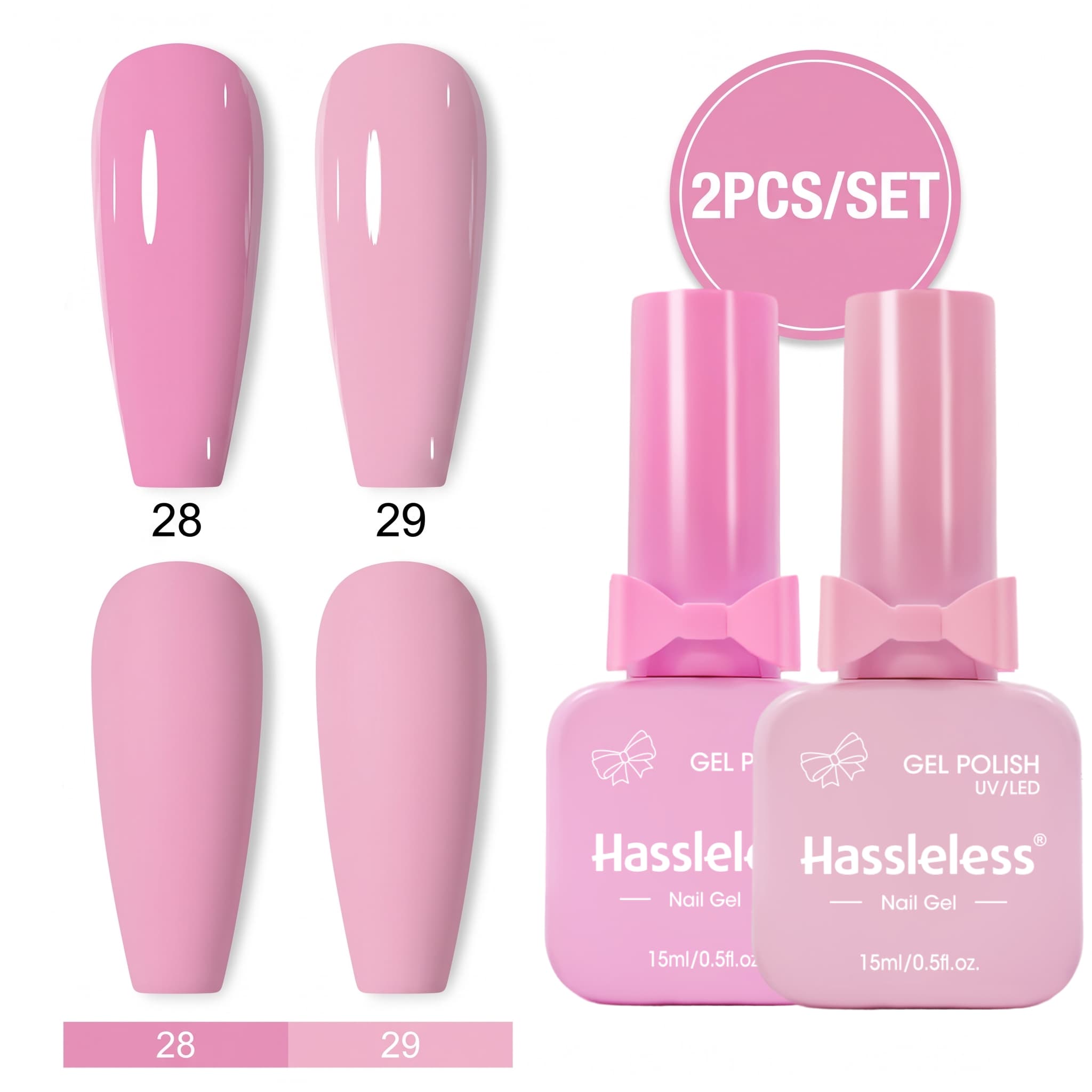 번거로움 없는 2피스 젤 네일 폴리시 세트, 은은한 벚 - Nail Art Pink Soft 리뷰 및 가격