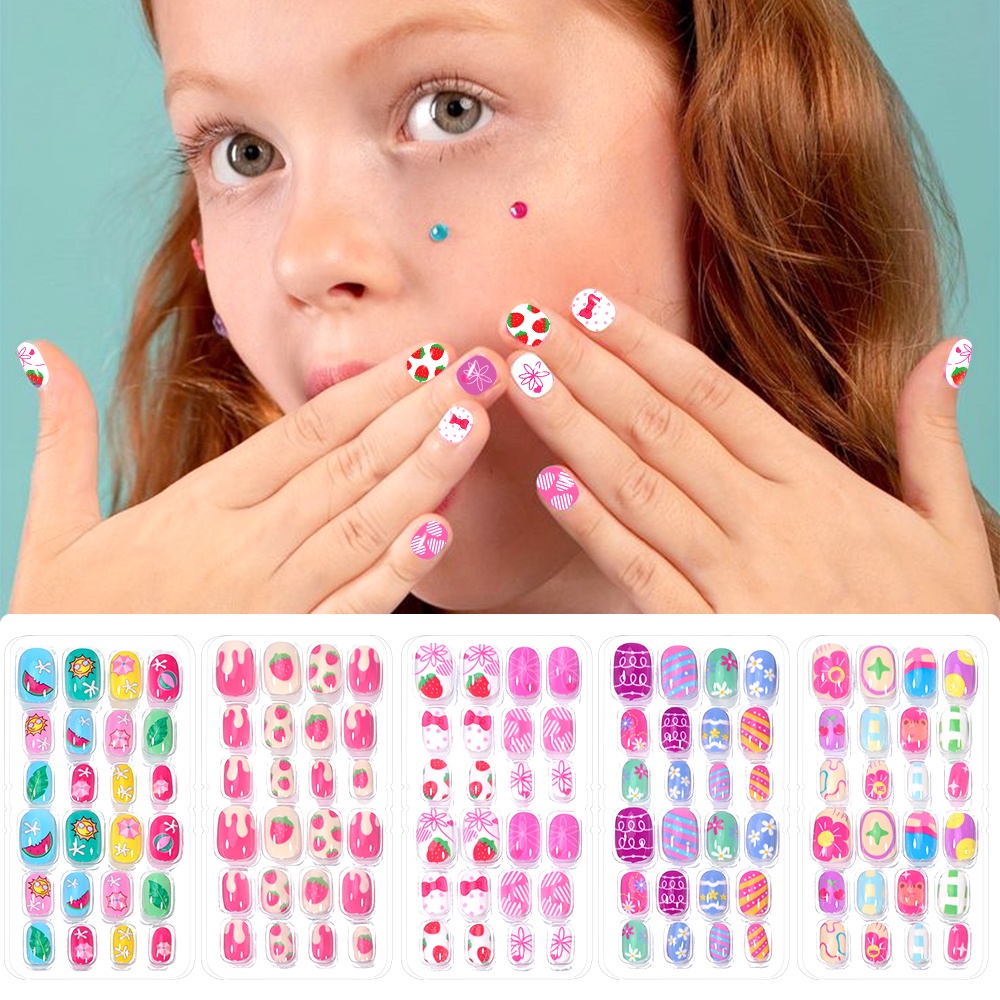 120 조각 5 세트 캔디 키즈 프레스 온 손톱 어린이 - Press On Nail Set 리뷰 및 가격