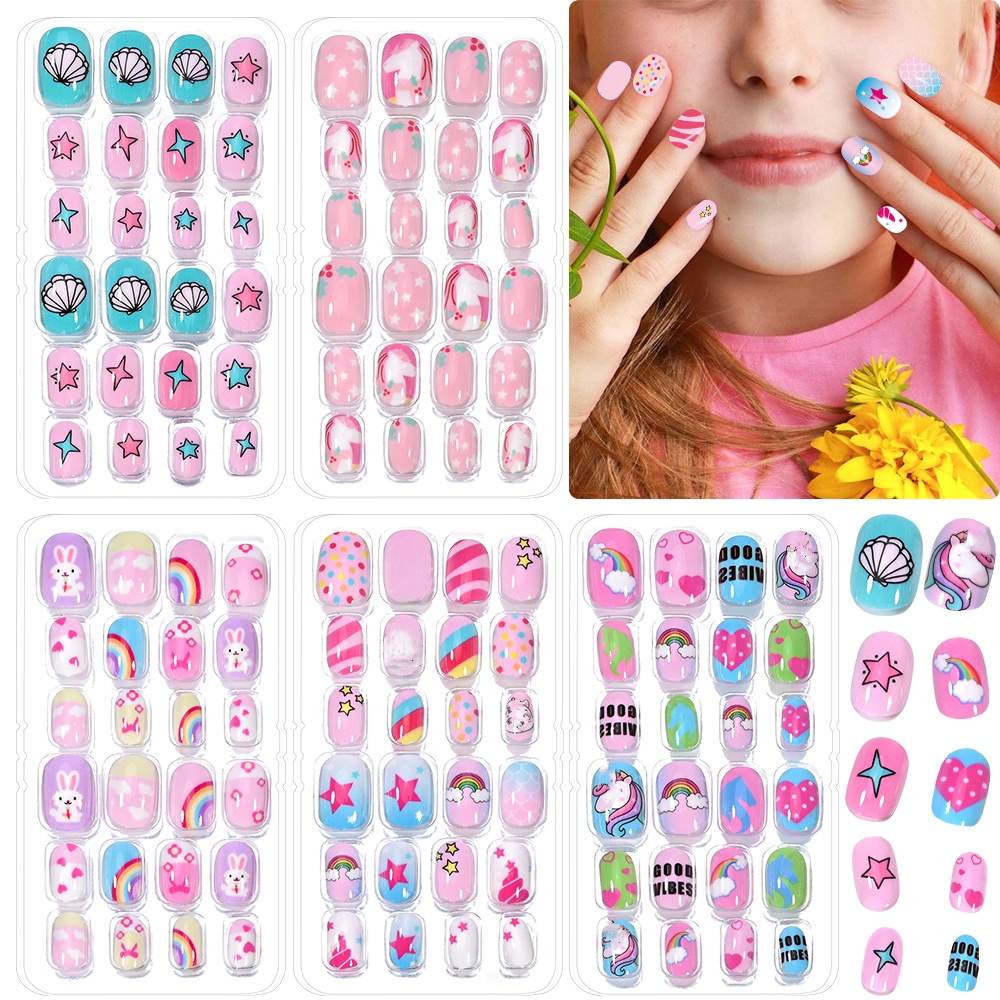 120 조각 5 세트 캔디 키즈 프레스 온 손톱 어린이 - Press On Nail Set 리뷰 및 가격
